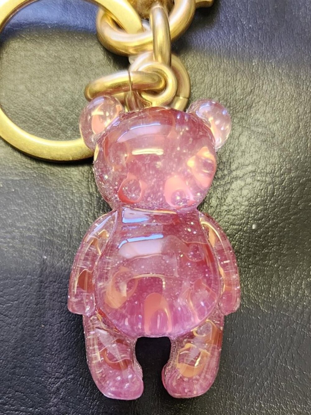 Coach Pink Glitter Resin Bear Handbag Charm / Keychain - Picture 6 of 7